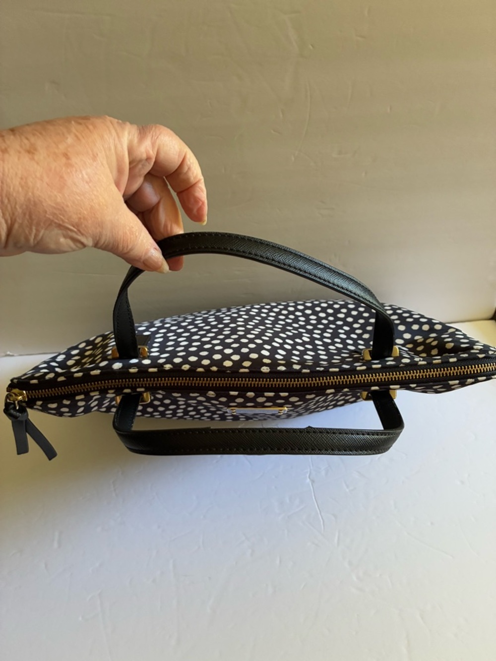 Kate Spade Black and White Polka Dot Nylon Laptop Bag with Detachable Strap - Picture 15 of 15